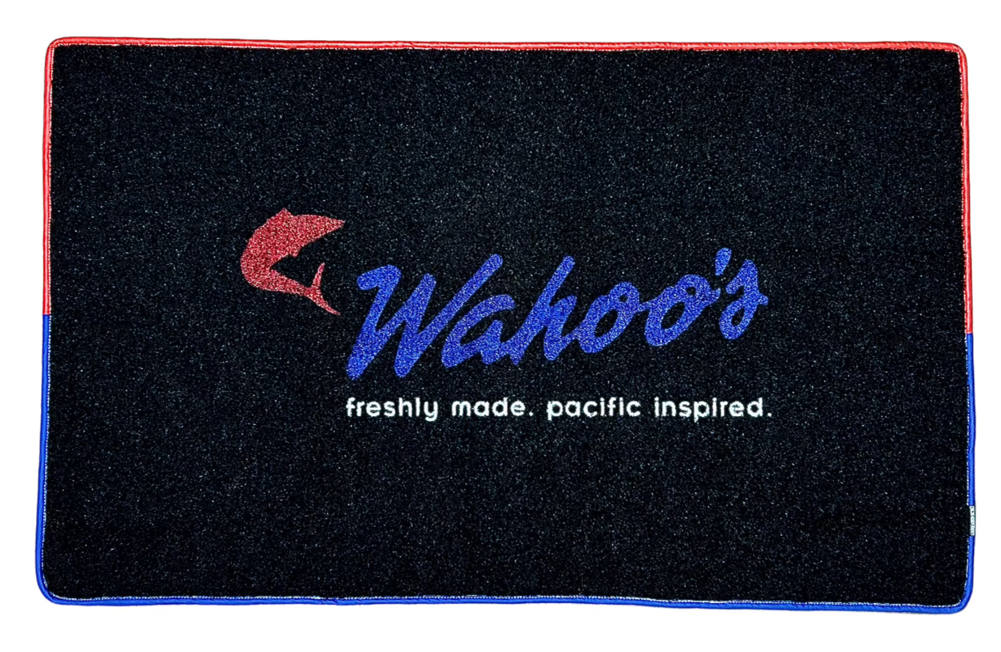 Wahoo's Freshly Made. Pacific Inspired  Fish Tacos RockTurfMats Custom corporate Mats Franchise door mats
