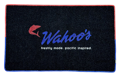 Wahoo's Freshly Made. Pacific Inspired  Fish Tacos RockTurfMats Custom corporate Mats Franchise door mats
